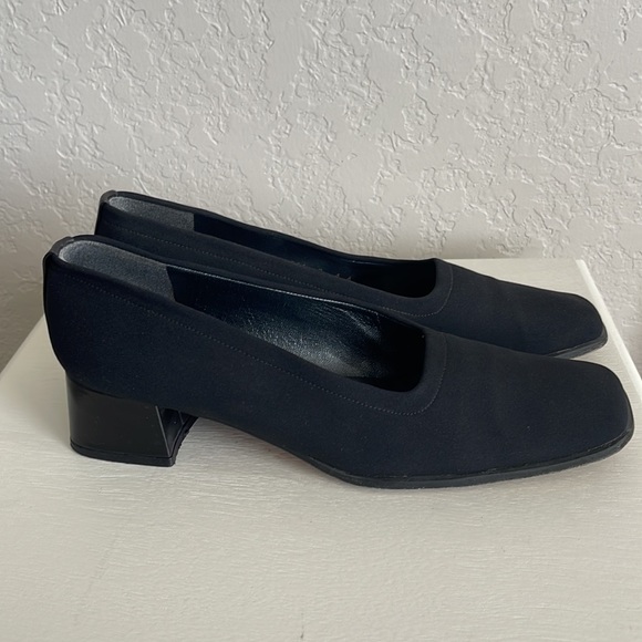 Vintage 90's Stuart Weitzman Chunky Heels With Y2K Flairlo Micro Stretch Size 9 - Picture 3 of 10